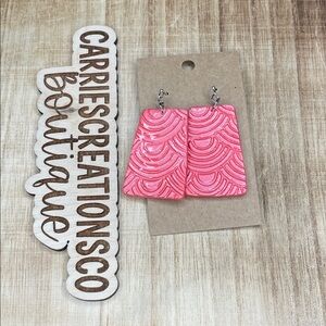 Pink Swirl Dangle Earrings